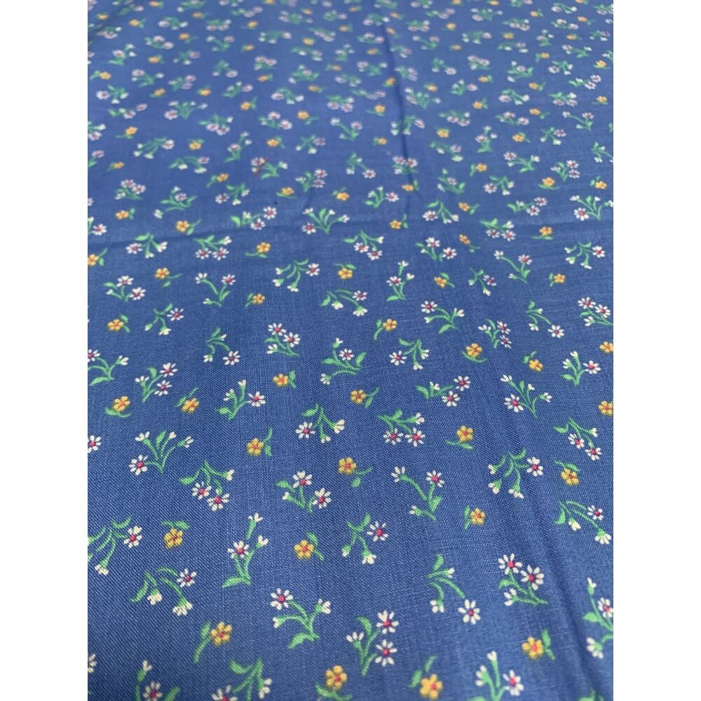 Blue Floral Cotton Fabric 18" x 22" Fat Quarter Cotton Sewing Quilting Projects